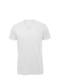 Heren T-Shirt B&C V hals Biologisch Inspire White